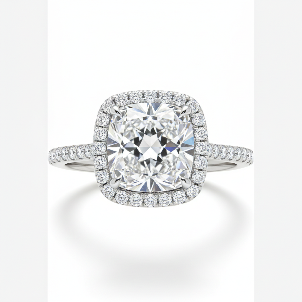 The Bianca — 1.90ct Cushion Halo