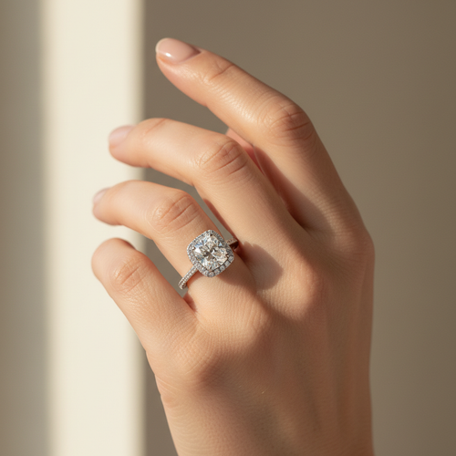 The Bianca — 1.90ct Cushion Halo
